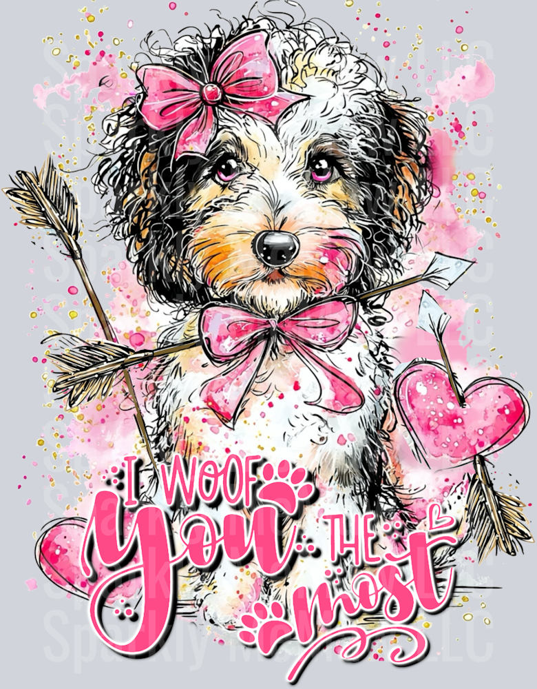 I Woof You Most Pyradoodle UV DTF Decal