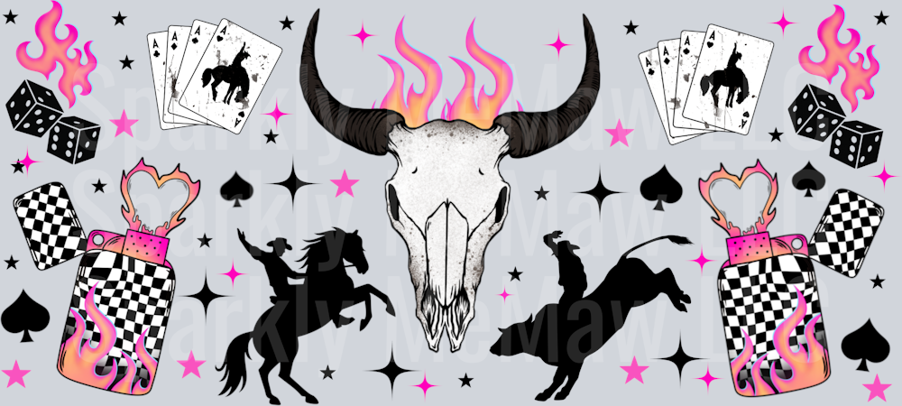 Cowboy Pink UV  DTF 16 Oz wrap