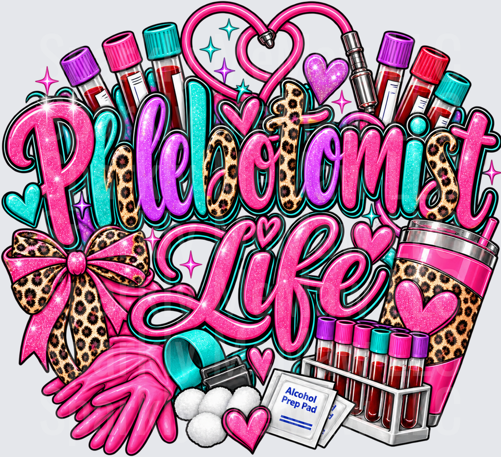 Phlebotomist Life DTF Transfer for Fabrics