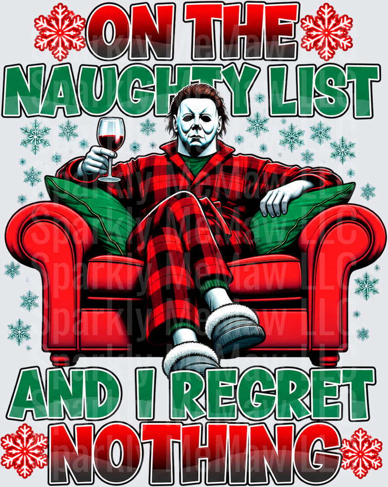 Michael Myers On The Naughty List DTF Transfer for Fabrics