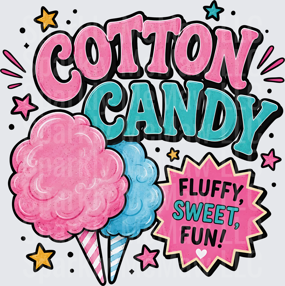 Cotton Candy Fluffy Sweet Fun DTF Transfer for Fabric