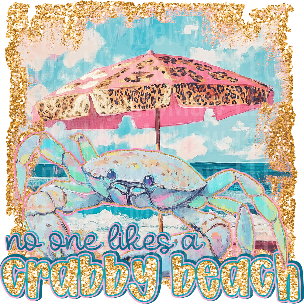 Crabby Beach UV DTF Decal