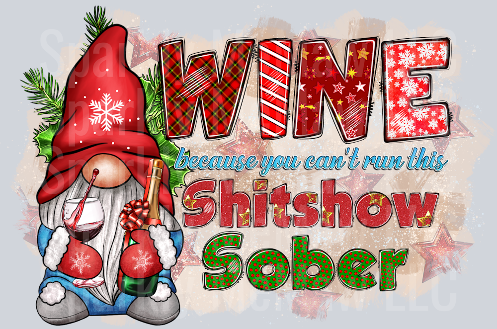 Wine Gnome uv dtf decal