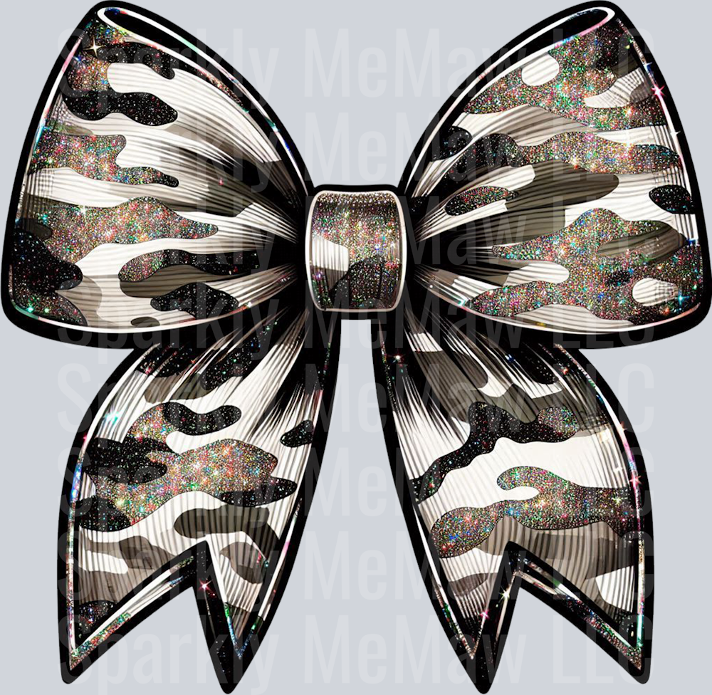 Camo Bow UV DTF Decal (Printed in width)