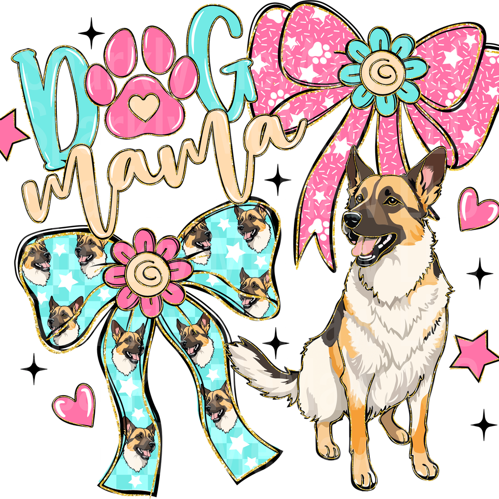 Dog Mama German Shepherd UV DTF Decal