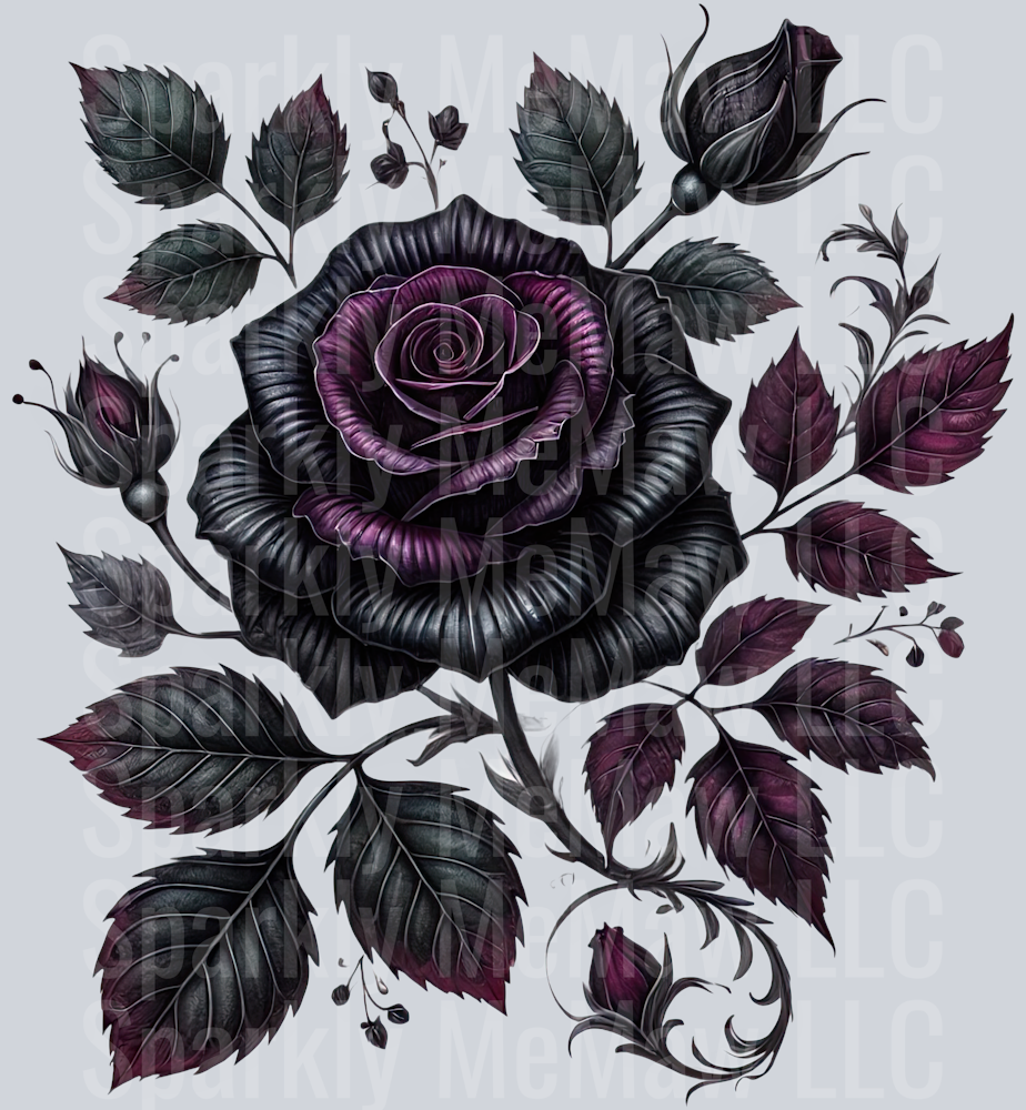 6 Gothic Flowers Clip Art UV DTF Decal