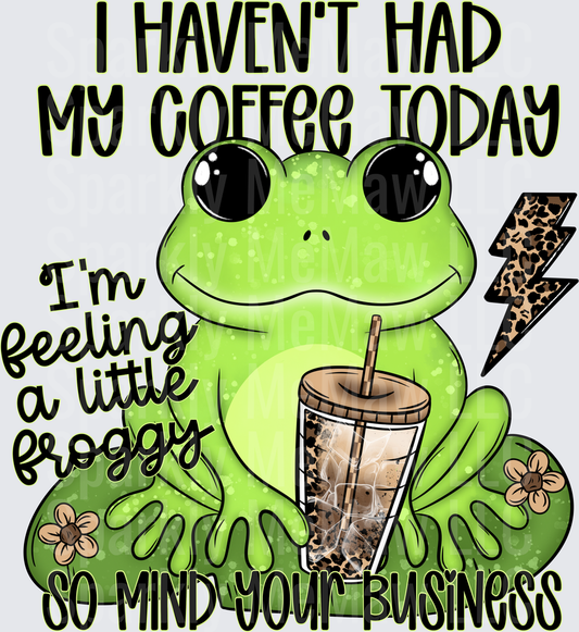 Froggy Coffee Mood UV DTF Decal