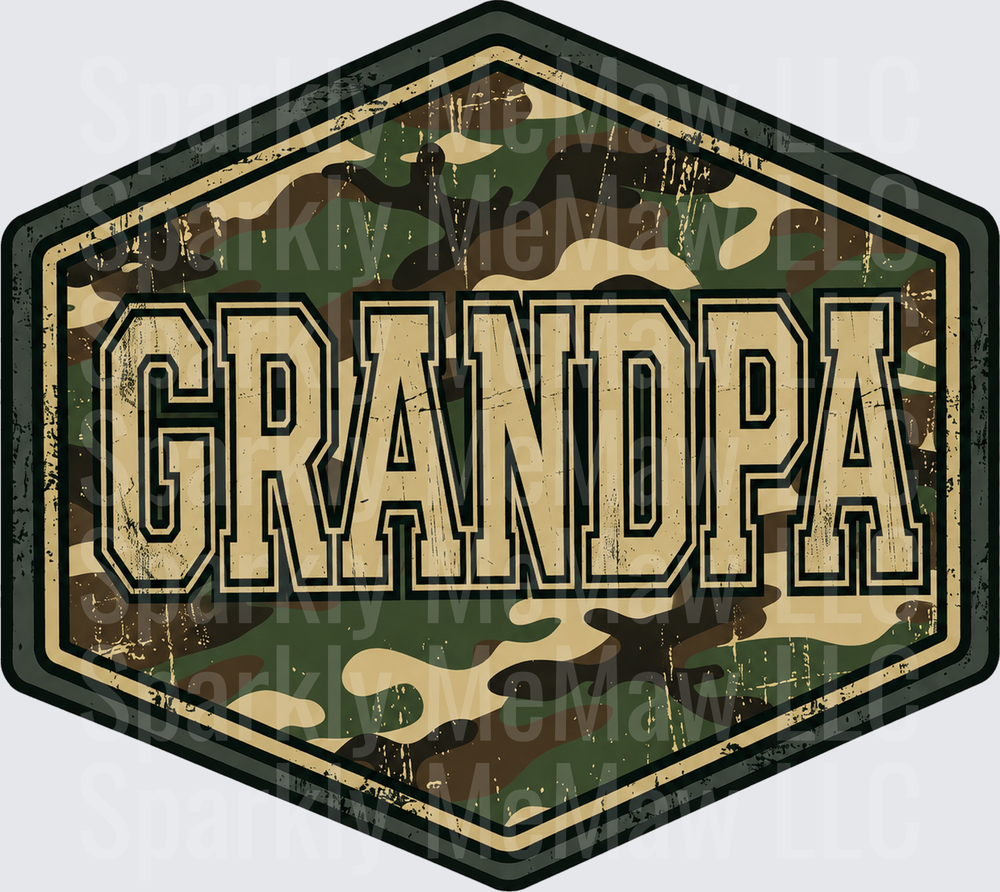 Grandpa Camo Hexagon UV DTF Decal