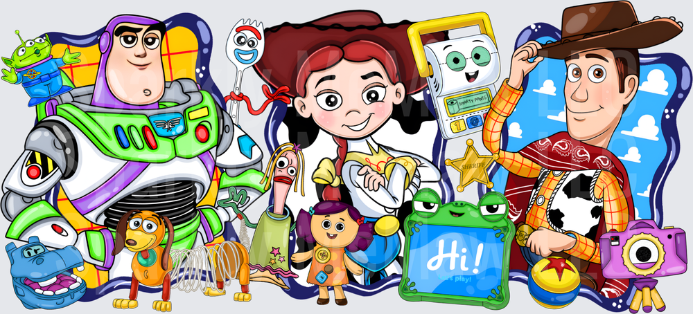 Toy Story Characters Group UV DTF 16 OZ Wrap