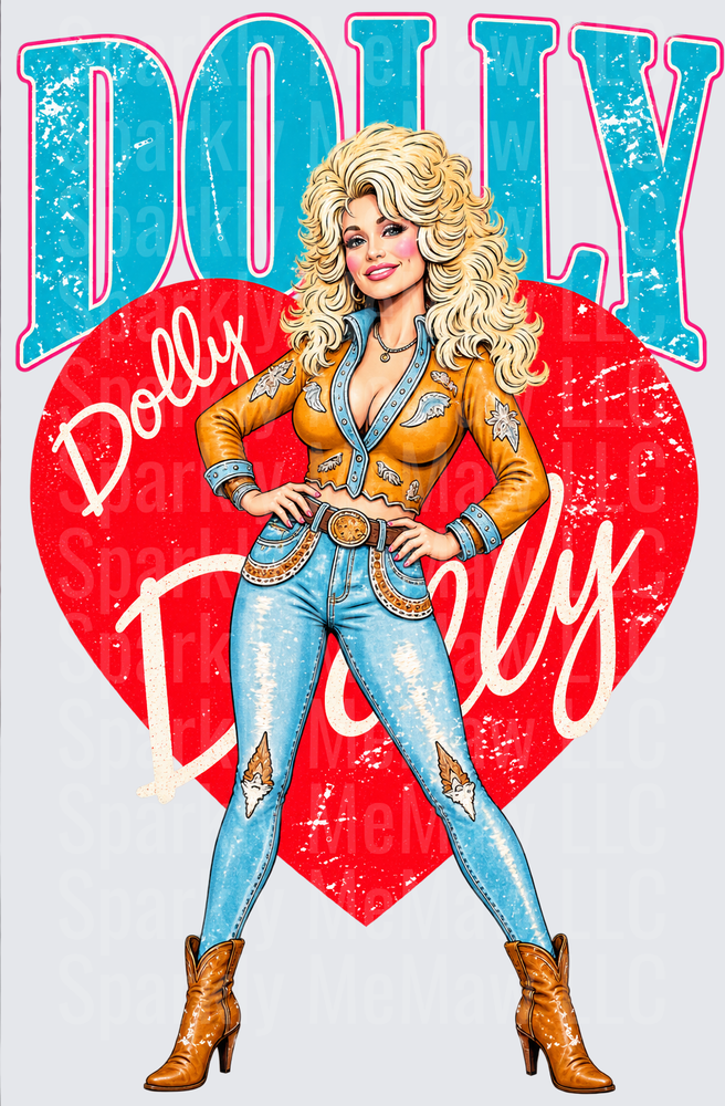 Dolly Parton Heart Tribute UV DTF Decal