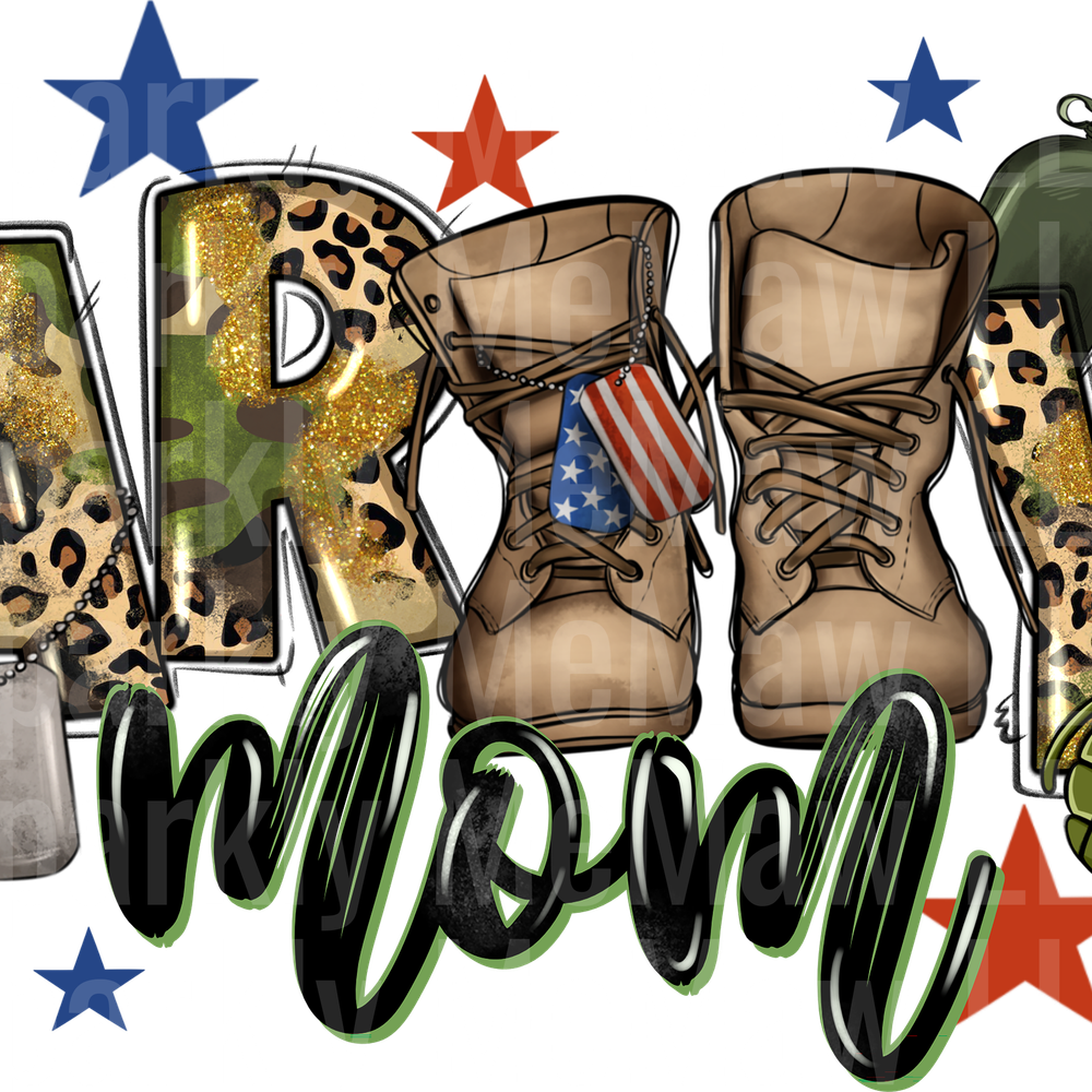 army Mom UV DTF Decal
