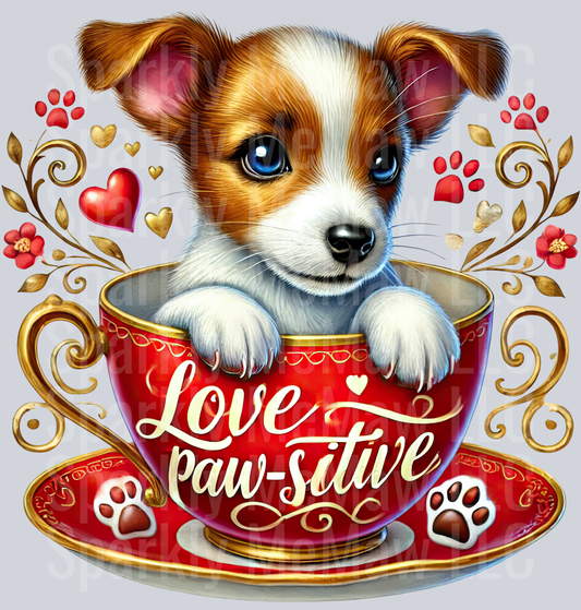 Valentines Cup Puppy  7 UV DTF Decal