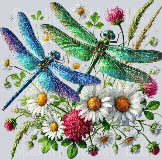 16 Floral Dragonfly UV DTF Clip Art Decal