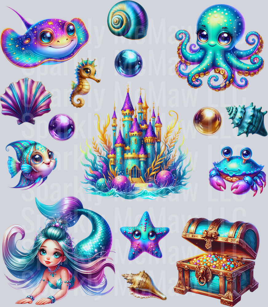 Underwater.Magic.UV DTF Element Sheet