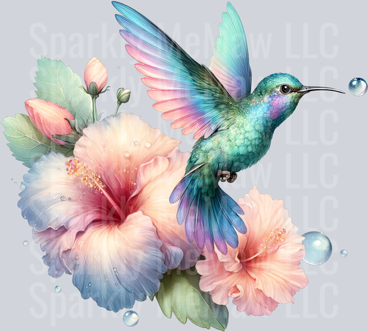 4 Hummingbird Clip Art UV DTF Decal