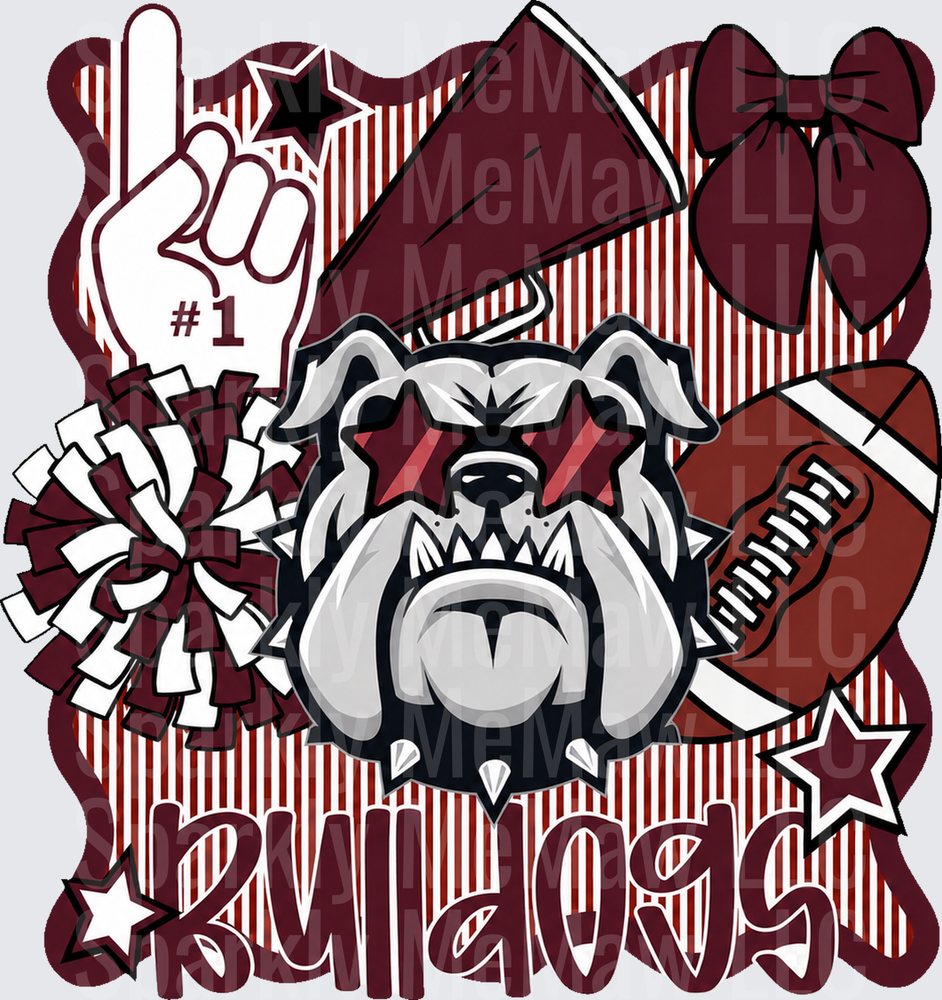 Bulldogs Spirit Cheer Mascot is a UV DTF Decal