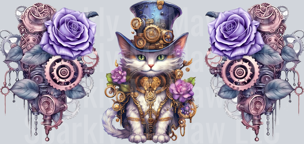 Cat Flower 16oz glass can wrap