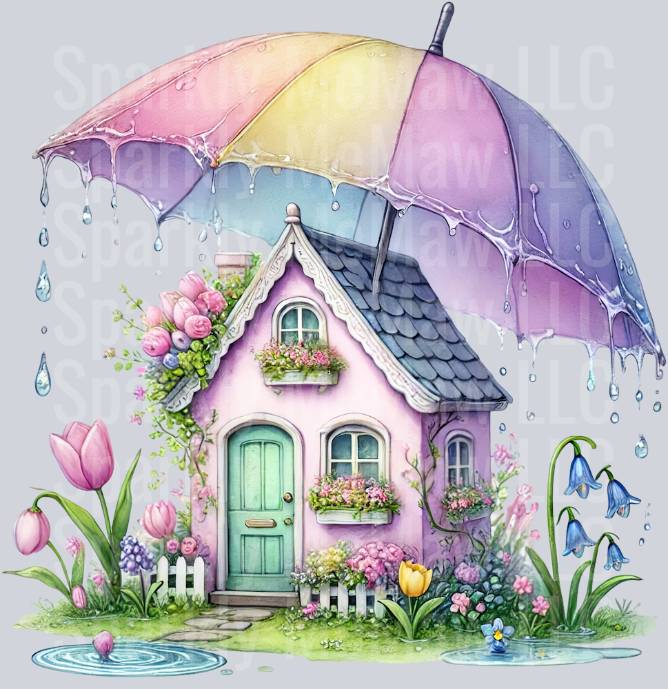23 April Showers UV DTF Clip art Decal