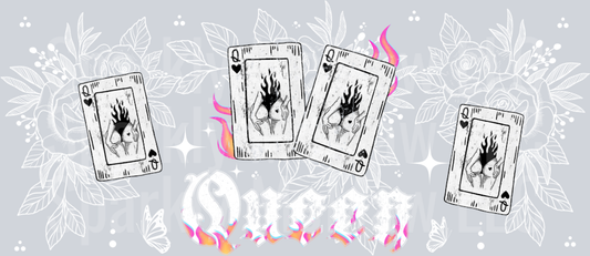 Queen of hearts  UV  DTF 16 Oz wrap