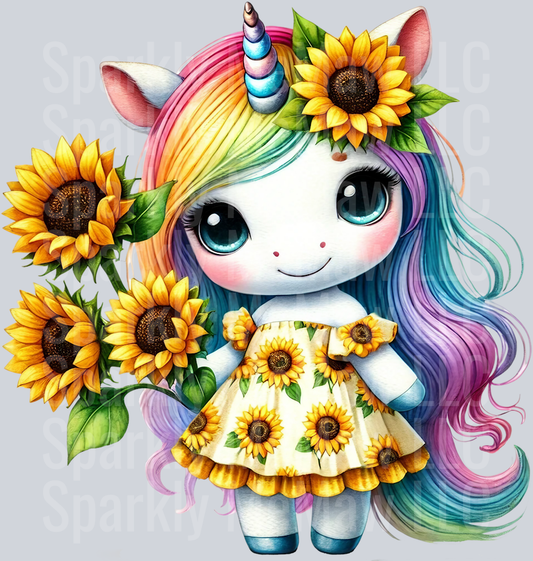 kawaii unicorn 1 Clip Art UV DTF Decal