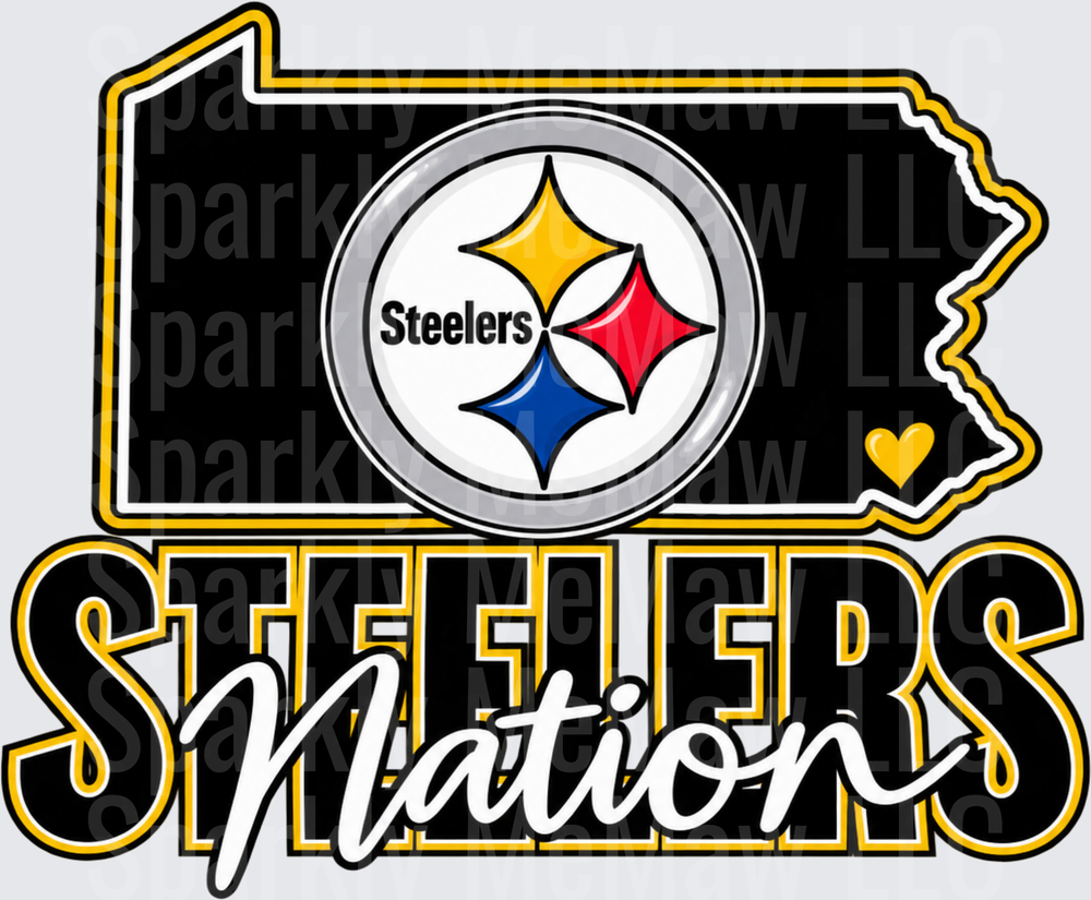 Pittsburgh Steelers Nation Pennsylvania UV DTF Decal
