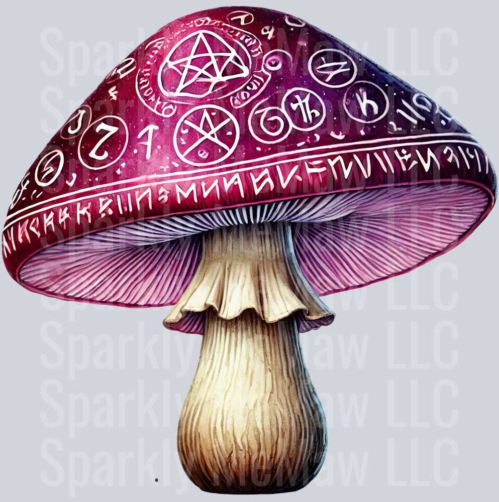 Fantasy Mushroom UV DTF Clipart Decal 2