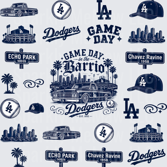 Los Angeles Dodgers Game Day Barrio – this is a 10 inch cut and stick UV Decal Sheet