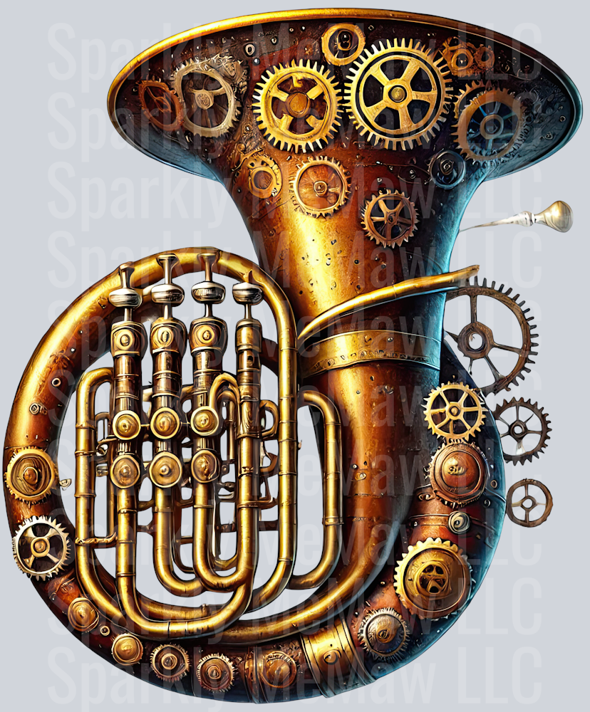 Musical Steampunk UV DTF Clip art Decal 16