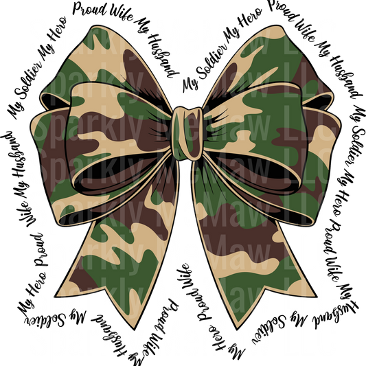 Military Wife Bow UV DTF Decal