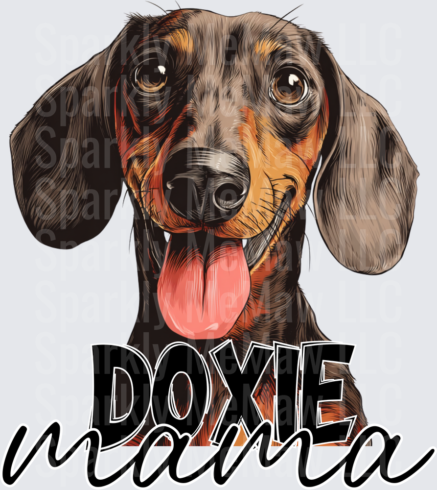 Doxie Mama Dachshund Dog with Pink Tongue UV DTF Decal