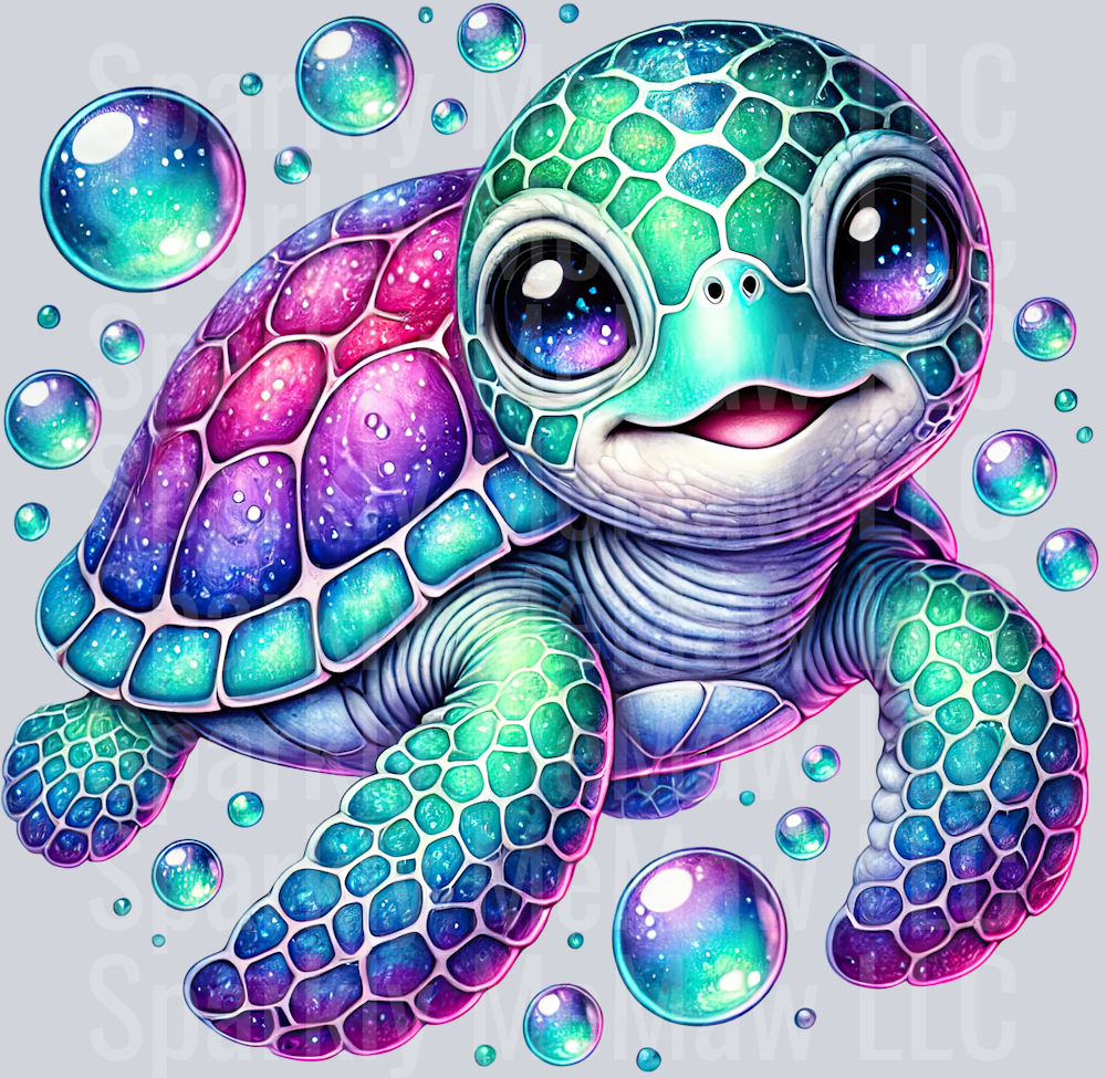 15 Colorful Turtle Clipart UV DTF Decal