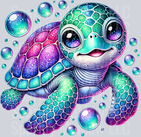 15 Colorful Turtle Clipart UV DTF Decal