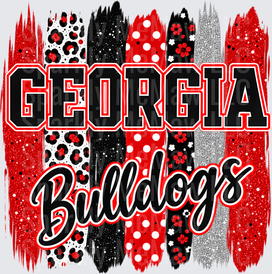Georgia Bulldogs Mixed Pattern - This is a UV DTF Decal
