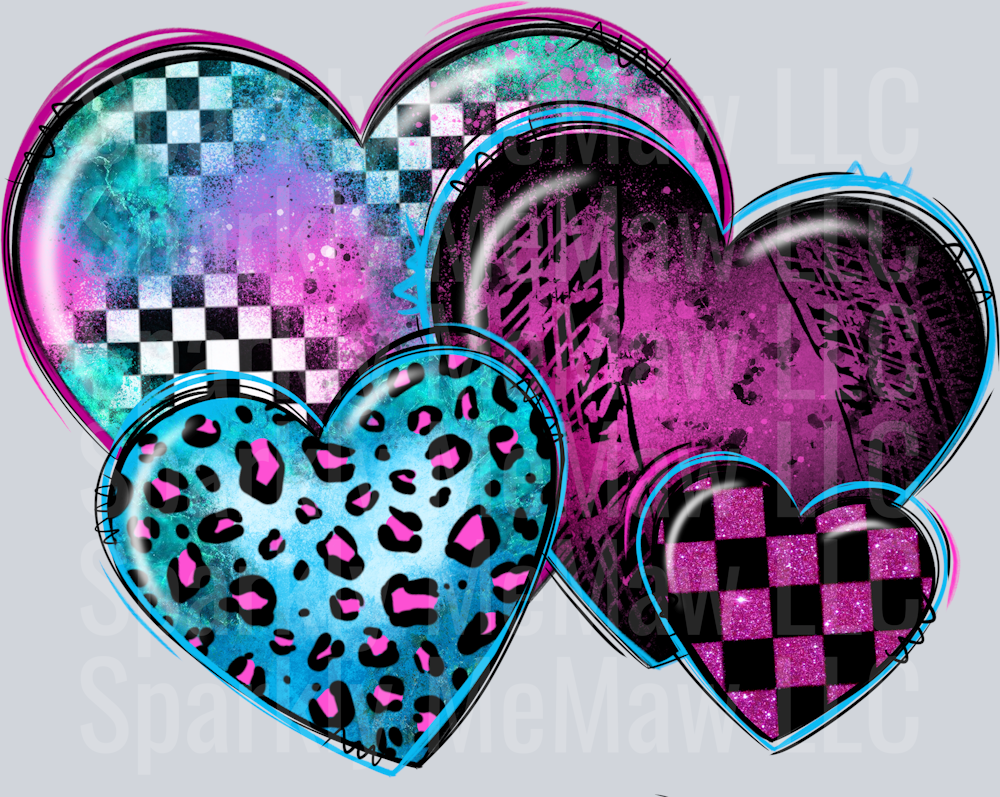 Western_Race_Heart_ DTF Transfer (Fabrics)