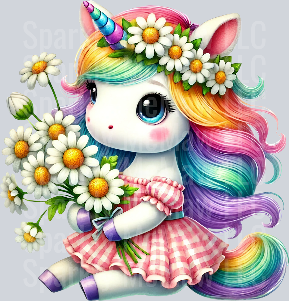 kawaii unicorn 8 Clip Art UV DTF Decal