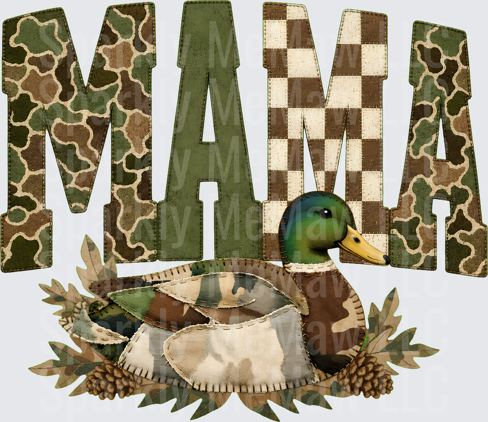 Camo Mama Mallard Duck UV DTF Decal