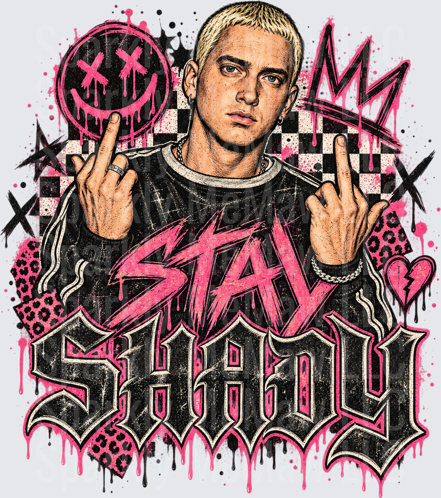 Eminem Stay Shady Pink Graffiti UV DTF Decal