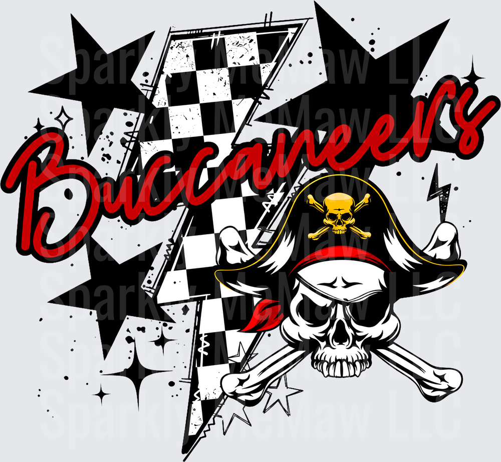 Buccaneers Pirate Skull UV DTF Decal