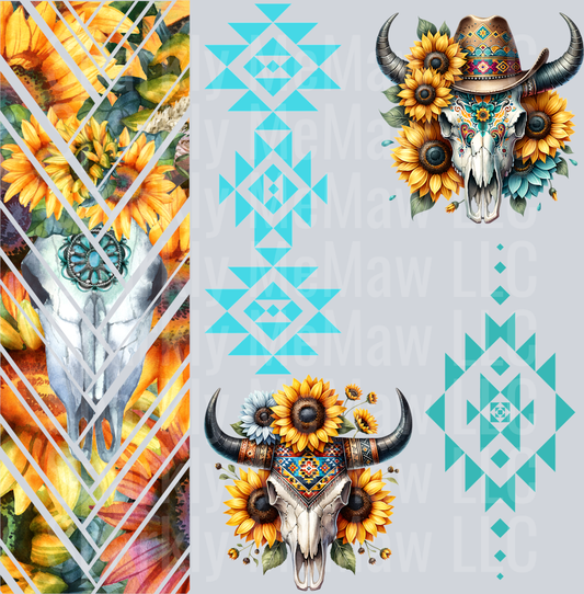 BullSkull Aztec 10x10
