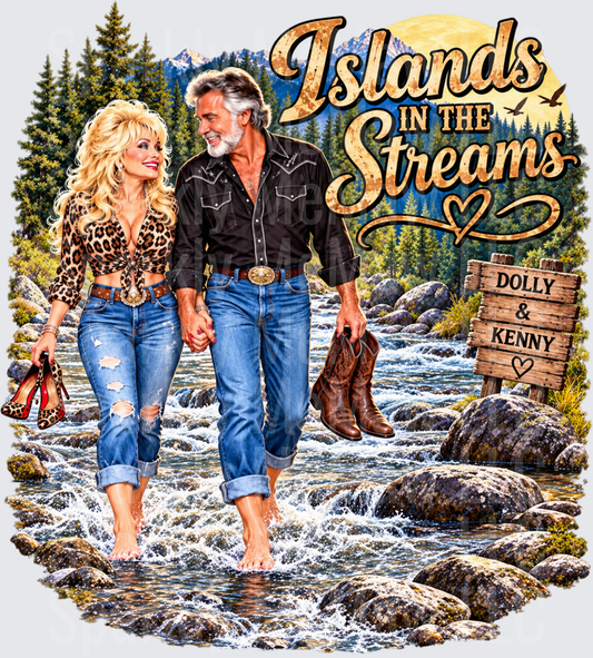 Islands In The Stream Dolly & Kenny UV DTF Decal