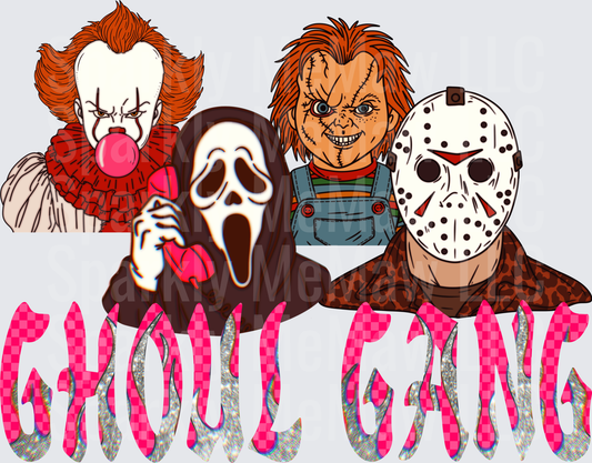 Pennywise Ghostface Chucky Jason Voorhees Ghoul Gang Horror Movie Characters UV DTF Decal