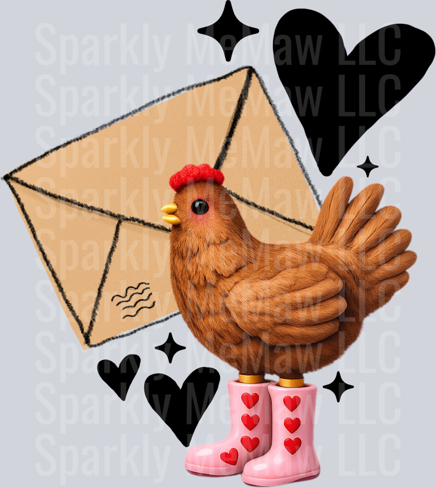 Valentine chicken sleeve UV DTF Decal