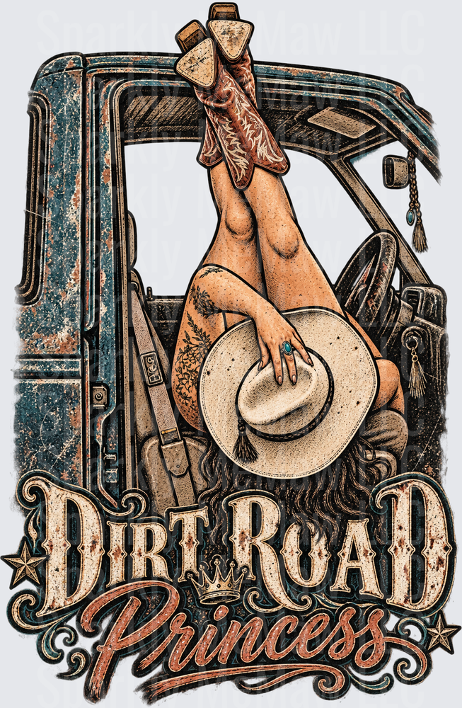 Dirt Road Princess UV DTF Decal