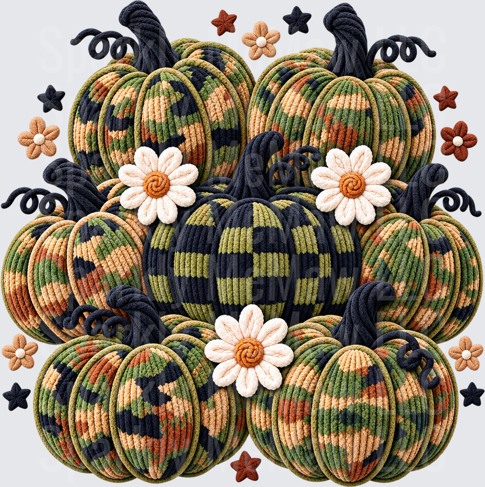 Camo Pumpkin Pile UV Decal Decal