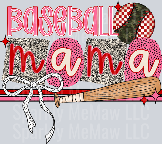 Baseball mama  DTF Transfer (fabric)