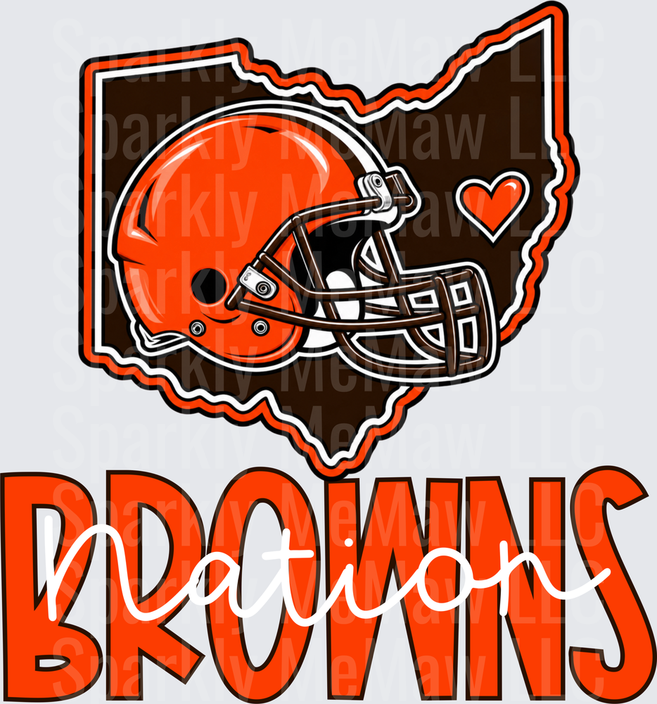 Cleveland Browns Nation Ohio State UV DTF Decal
