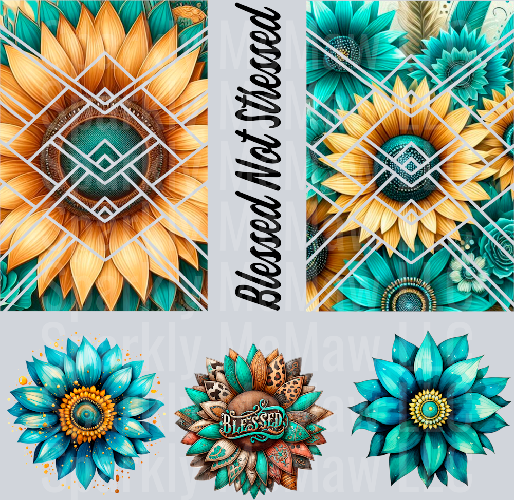 Sunflower Blessed Multi-Media    UV DTF  Sheet 10x10