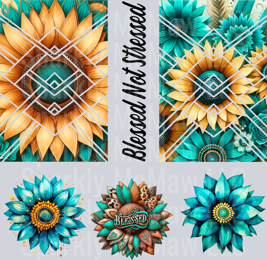Sunflower Blessed Multi-Media    UV DTF  Sheet 10x10