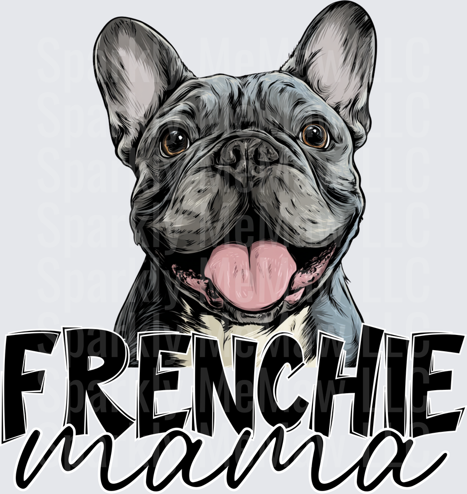 French Bulldog Frenchie Mama Typography Design UV DTF Decal