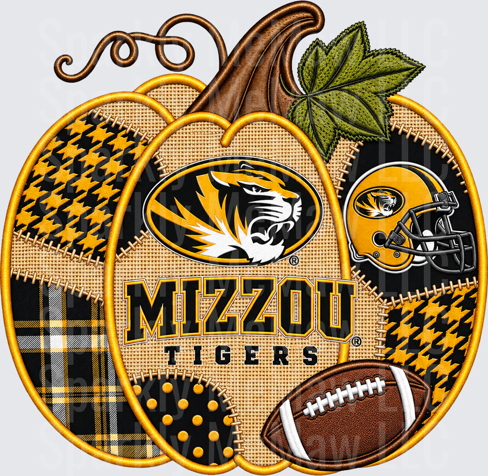 Mizzou Tigers Fall Pumpkin UV DTF Decal